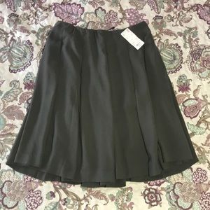Knee Length Olive Green Pleated Skirt